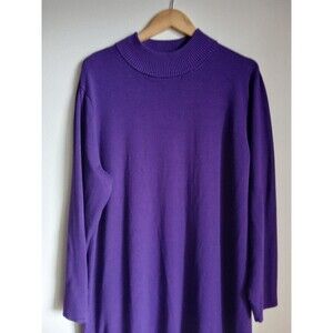 Sergio Hudson for Target Strong Shoulder Sweater Midi Dress Purple Size 3X